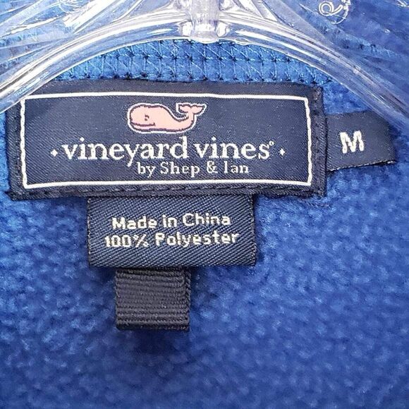 Vineyard Vines Full Zip Fleece Vest Women’s Size Medium M Blue Sleeveless - Picture 8 of 11